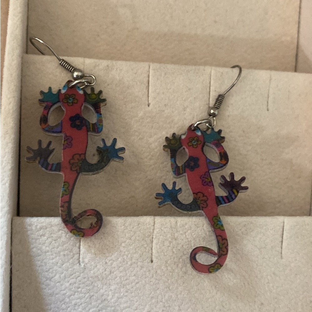 Colorful Lizard Earrings